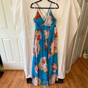 Beautiful blue floral gown